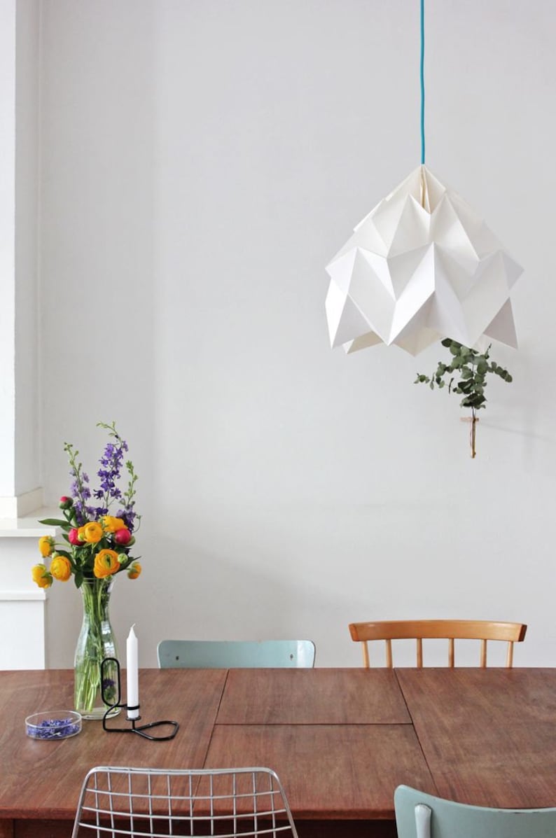 XL Moth origami lamp white image 3