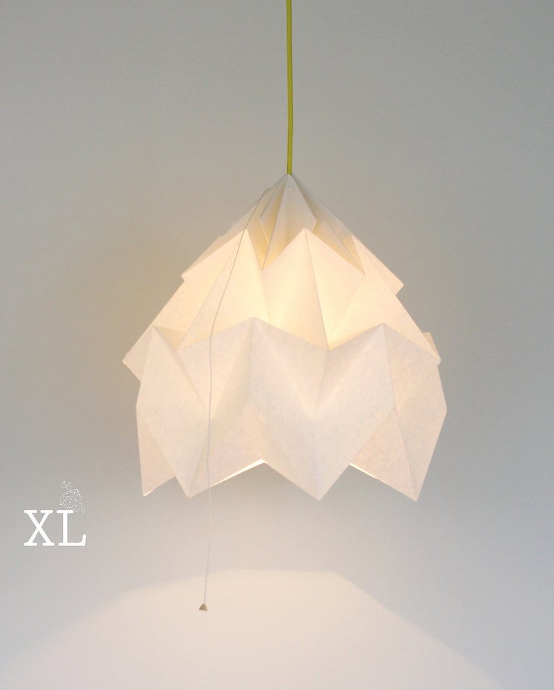 XL Moth origami lamp white image 2