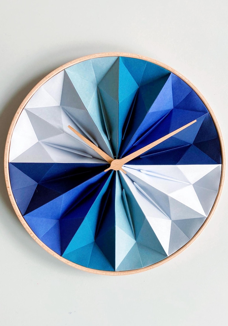 Origami Wall Clock – Paper Anniversary Gift – Minimalist Clock With ...