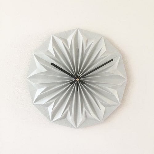 Modern Wall Clock Origami Wall Decor Minimalist Clock Etsy