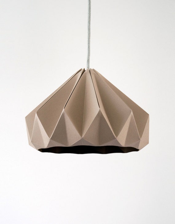 Origami lamp Chestnut Cardboard Brown | Etsy