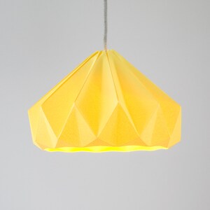 paper origami lamp Chestnut Autumn Yellow. Pendant lighting for bedroom, living room or nursery. image 2