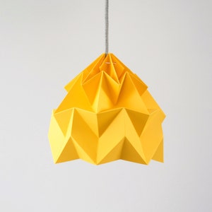 paper pendant lamp shade Moth gold yellow image 1