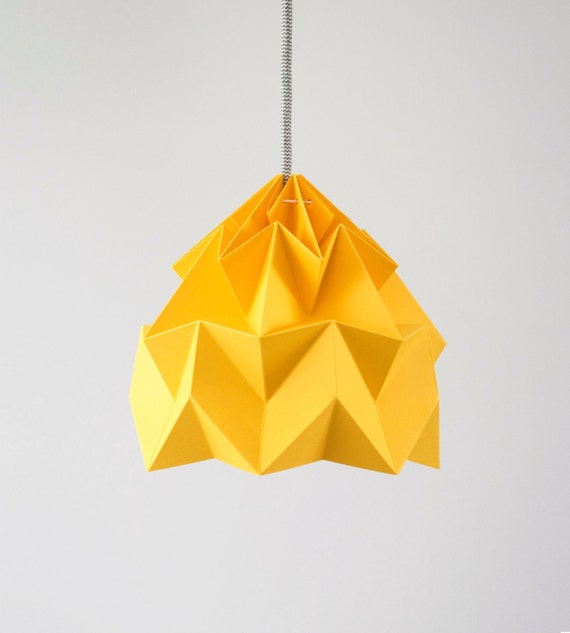 Paper Pendant Lamp Shade Moth Gold Yellow Paper Pendant Lamp Shade Moth Gold Yellow