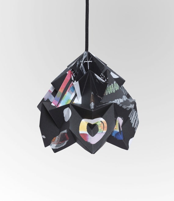 Moth Origami Lampshade nacht in Collaboration With Tas ka Etsy