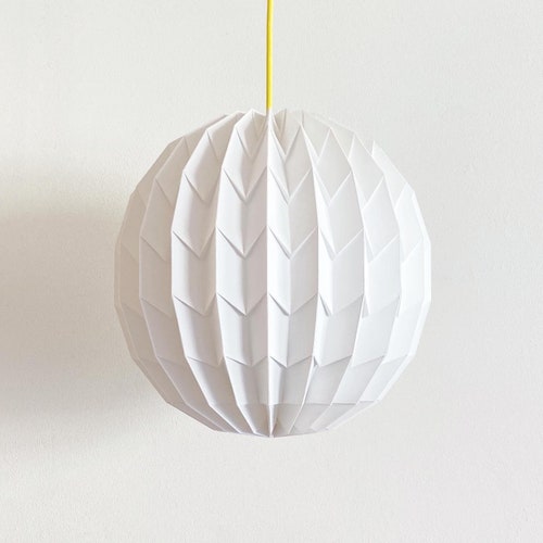 Abat-jour origami pleine lune blanc