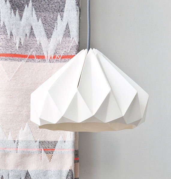 Chestnut Paper Origami Lampshade White Etsy Australia