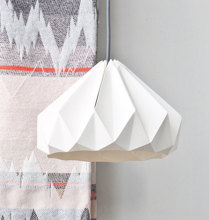 Chestnut paper origami lampshade white image 1