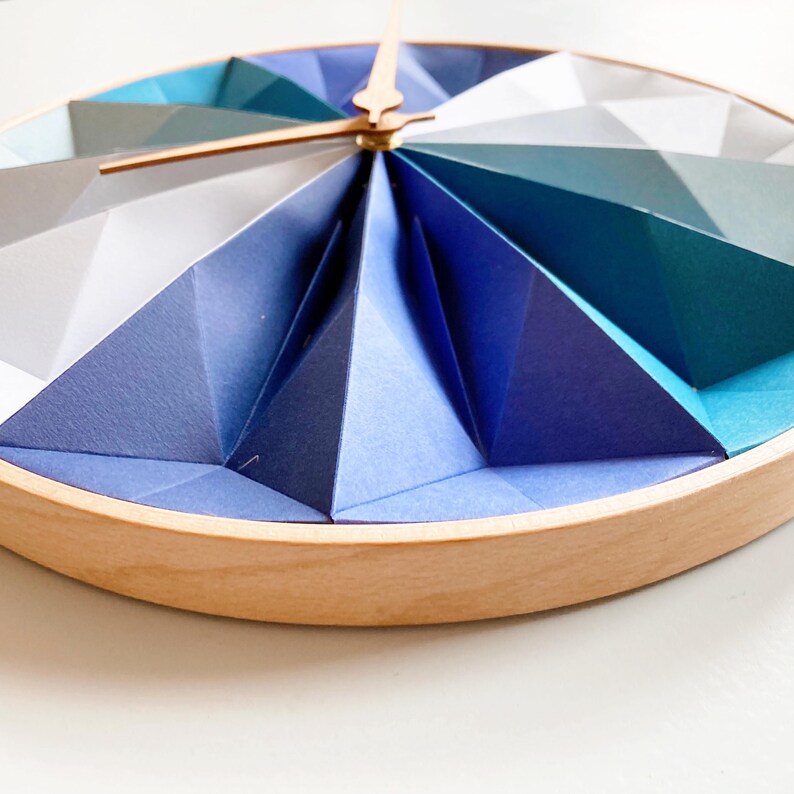 Origami Wall Clock – Paper Anniversary Gift – Minimalist Clock With ...