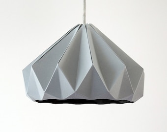 Chestnut paper origami lampshade grey