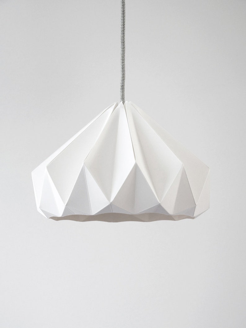 Chestnut paper origami lampshade white image 5