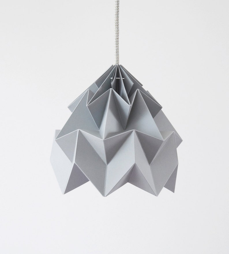 origami paper lampshade Moth grey image 2