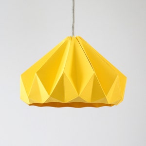 Chestnut origami hanging paper lamp shade / pendant light Gold Yellow image 1