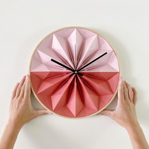 NEW Wooden Origami Wall Clock Etsy