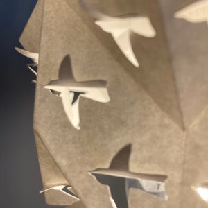 Papercut Vogel Origami Lampe Bild 4
