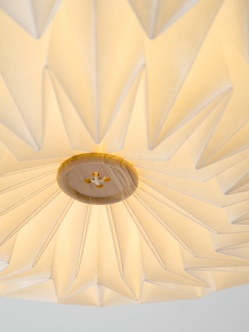 Signature white paper origami lampshade size XL hanging Etsy