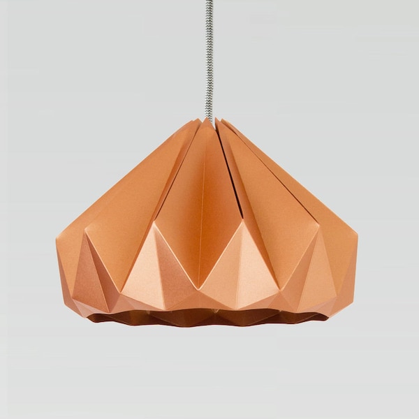 origami lampshade Chestnut Shiny Copper