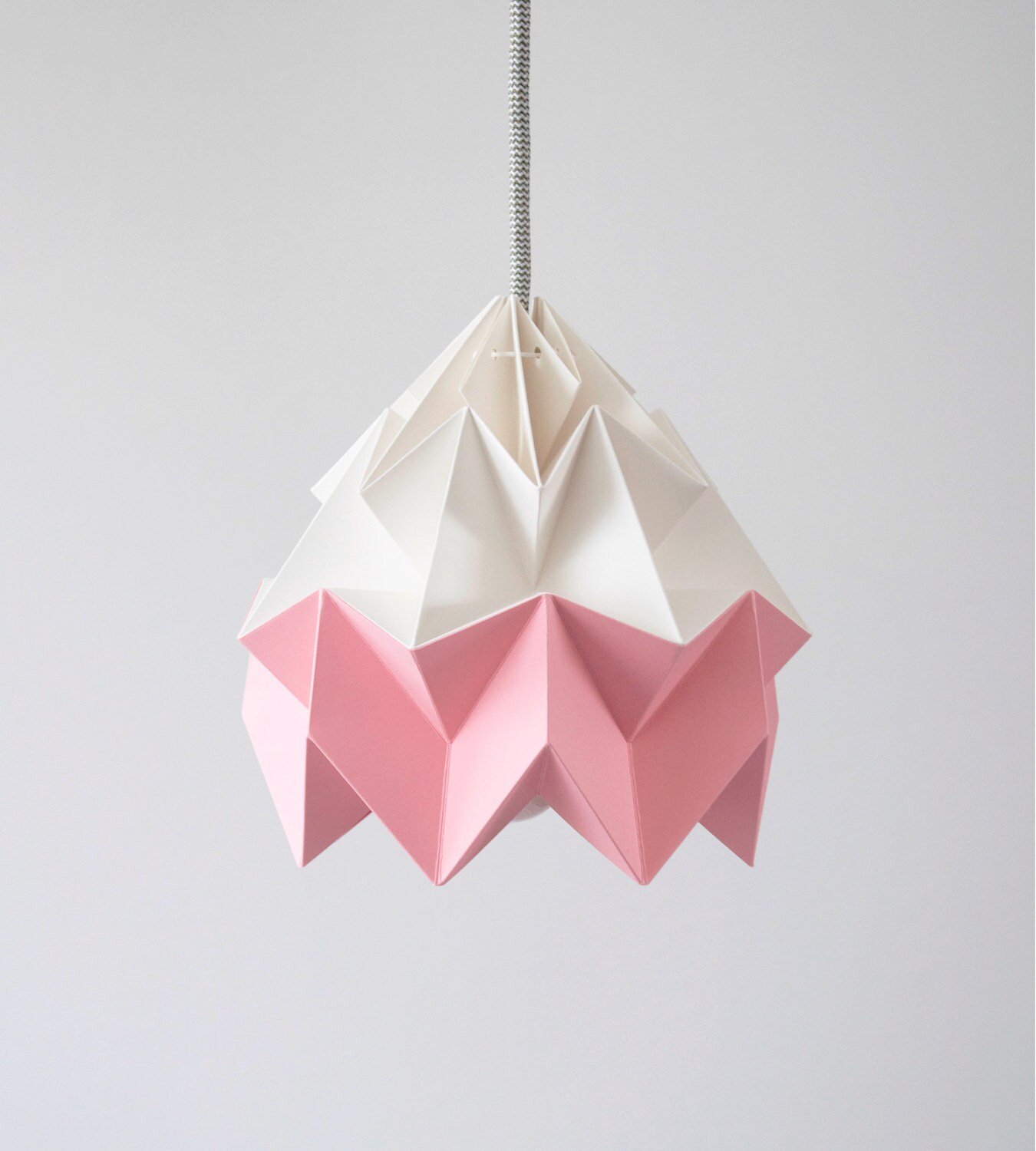 Abat-Jour en Origami Rose et Blanc