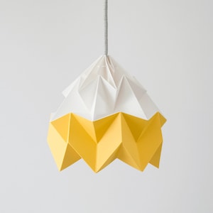 Moth origami lampshade gold yellow and white image 1