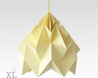 XL Moth origami lampshade canary yellow