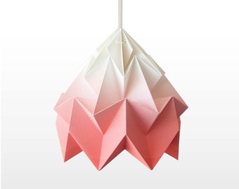 Moth origami lampshade gradient coral