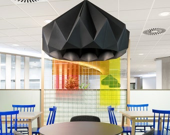 Chestnut XXL paper origami pendant lamp black