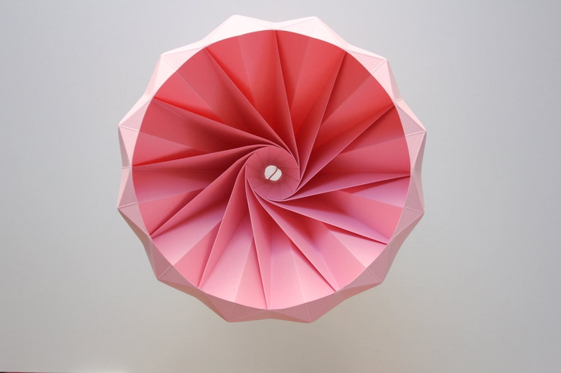 paper origami lampshade Chestnut pink image 2