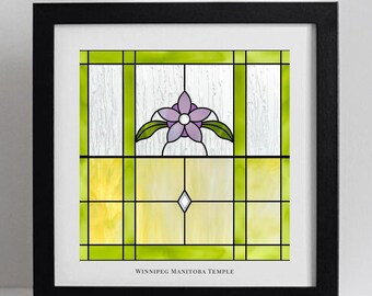 Winnipeg Manitoba Temple Stained Glass Art Print – LDS Christian Wall Art (Digital Download)
