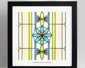 Nairobi Kenya Temple Stained Glass Art Print – LDS Christian Wall Art (Digital Download)