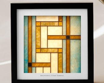 Bountiful Utah Temple Stained Glass Art Print – LDS Christian Wall Art (Digital Download)