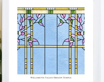 Willamette Valley Oregon Temple Stained Glass Art Print – LDS Christian Wall Art (Digital Download)