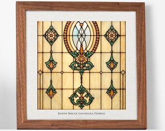 Baton Rouge Louisiana Temple Stained Glass Art Print – LDS Christian Wall Art (Digital Download)