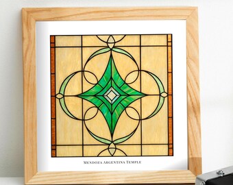 Mendoza Argentina Temple Stained Glass Art Print – LDS Christian Wall Art (Digital Download)