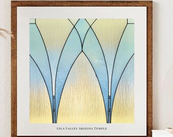Gila Valley Arizona Temple Stained Glass Art Print – LDS Christian Wall Art (Digital Download)