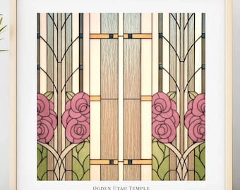 Ogden Utah Temple Stained Glass Art Print – LDS Christian Wall Art (Digital Download)