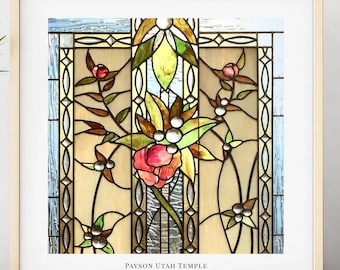 Payson Utah Temple Stained Glass Art Print – LDS Christian Wall Art (Digital Download)