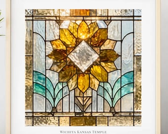 Wichita Kansas Temple Stained Glass Art Print – LDS Christian Wall Art (Digital Download)