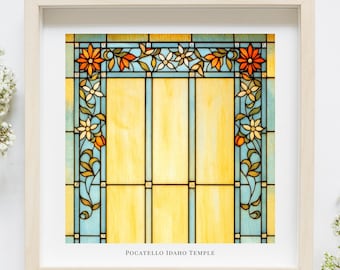 Pocatello Idaho Temple Stained Glass Art Print – LDS Christian Wall Art (Digital Download)