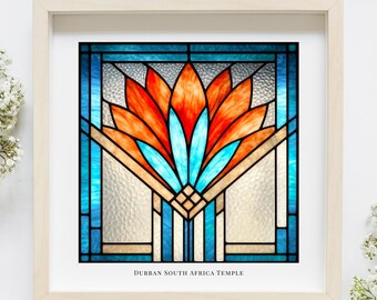 Durban South Africa Temple Stained Glass Art Print – LDS Christian Wall Art (Digital Download)