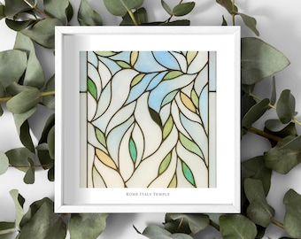 Rome Italy Temple Stained Glass Art Print – LDS Christian Wall Art (Digital Download)