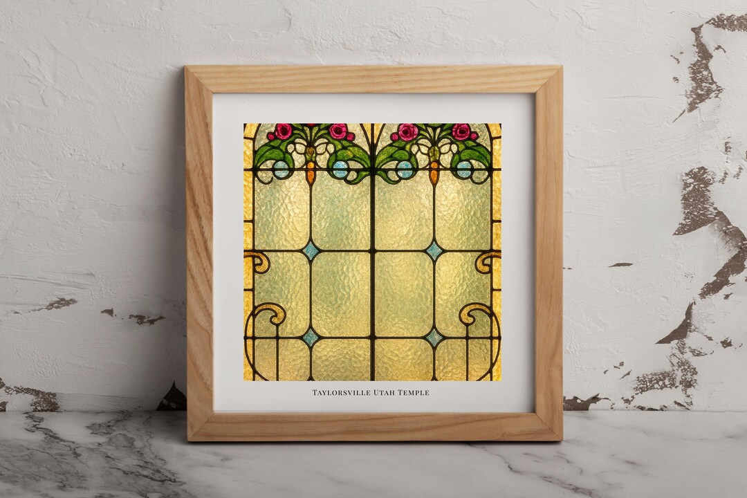 Taylorsville Utah Temple Stained Glass Art Print – LDS Temple