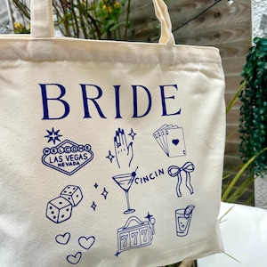 Personalised Bride Tote Bag, Bridesmaid Gift Bag, Hen Party Bags, Custom Name Wedding Tote, Bridal Shower Gift UK image 15
