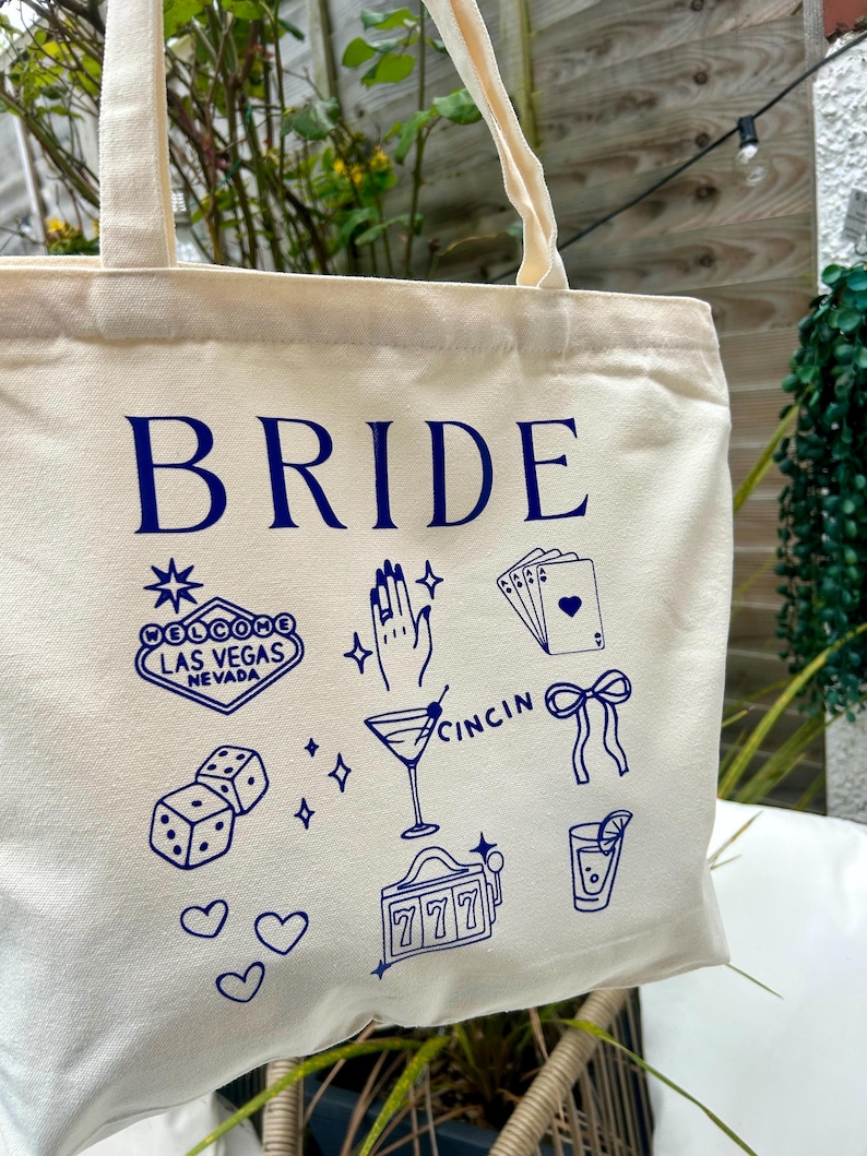 Personalised Bride Tote Bag, Bridesmaid Gift Bag, Hen Party Bags, Custom Name Wedding Tote, Bridal Shower Gift UK image 15