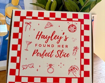 Personalised Pizza Box, Wedding Hen Party Favour, Custom Event Keepsake Box
