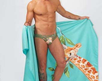 Serviette lumineuse + maillot de bain safari · Édition Safari Aquamarine