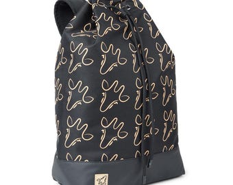 Sac à dos noir – Giraffic | Sac élégant pour les voyages et le quotidien | Sac à dos léger pour homme