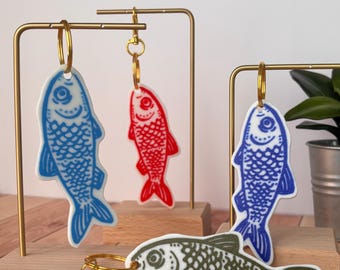 Fish Bag Charm | Sketchbook Series | Artist Designed Accessory | Gift for Sardine Lovers, Coastal Aesthetic Present