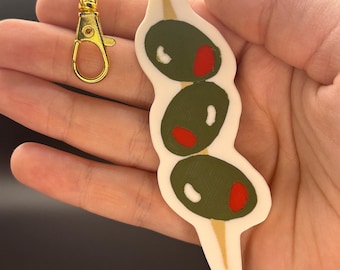 Olive Bag Charm: Martini Lover&#39;s Keychain - East Coast Summer