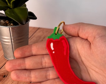 Pepper Keychain,red Chili Pepper Charm,red Keychain,red Key Chain