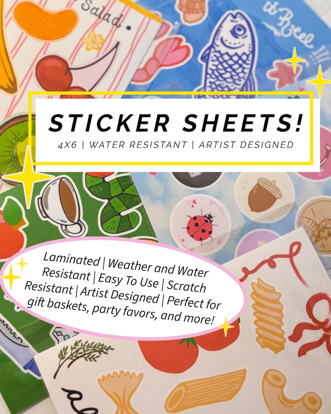 Colorful Sticker Sheets | Weather-resistant, Laminated, Scratch-proof ...